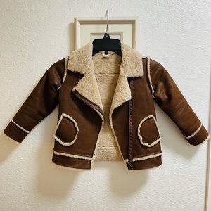 Soft texture kids suede jacket coat 3/4T